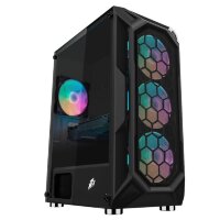 Компьютерный корпус 1STPLAYER FIREBASE X6 TG LED Black (X6-3G6P-1G6)