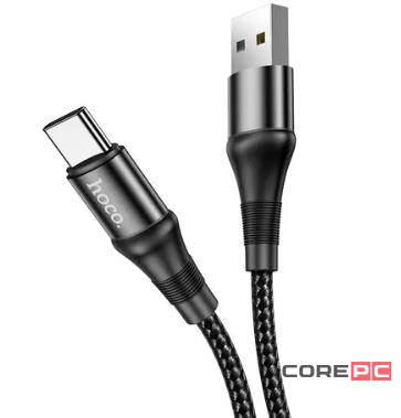 Кабель Hoco X20 Flash 3.0A (USB) на (Type-C) Charging 300см силиконовый (черный)