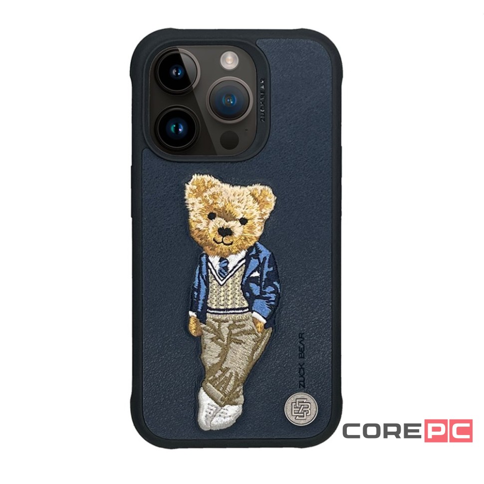Чехол-накладка Zuck Bear London Classic Kapak - Westminster Ace для Apple iPhone 15 Pro Max искусcтвенная кожа (синий)