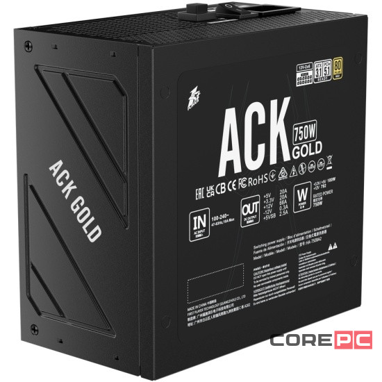 Блок питания 1STPLAYER 750W ACK GOLD Black (HA-750BA2-BK) 16 Pin (PCIe 5.0 Connector Cable Details)