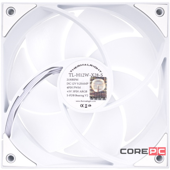 Вентилятор для корпуса Thermalright TL-H12W-X28-S ARGB White (TRTLH12WX28S)