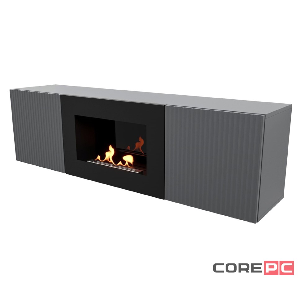Тумба с биокамином Firelight BFP/P-1400L графит