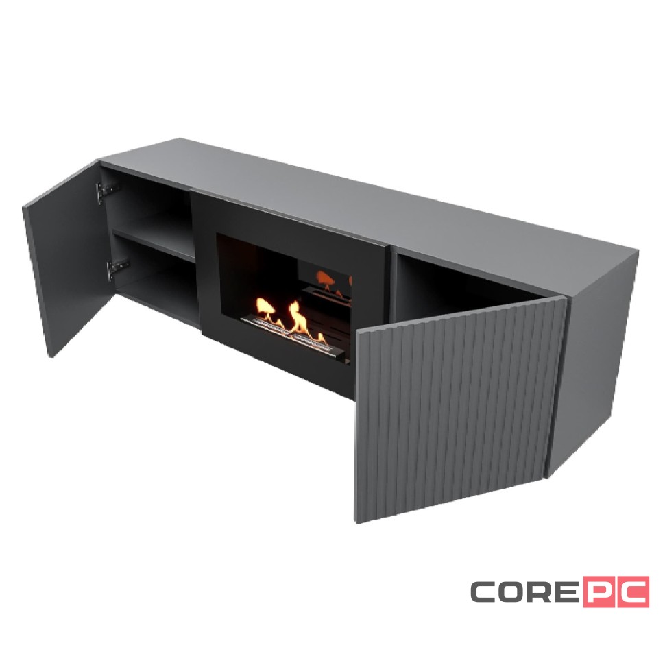 Тумба с биокамином Firelight BFP/P-1400L графит