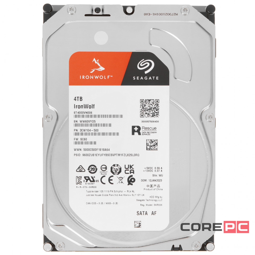 Жесткий диск Seagate 4000 Gb IRONWOLF (ST4000VN006)