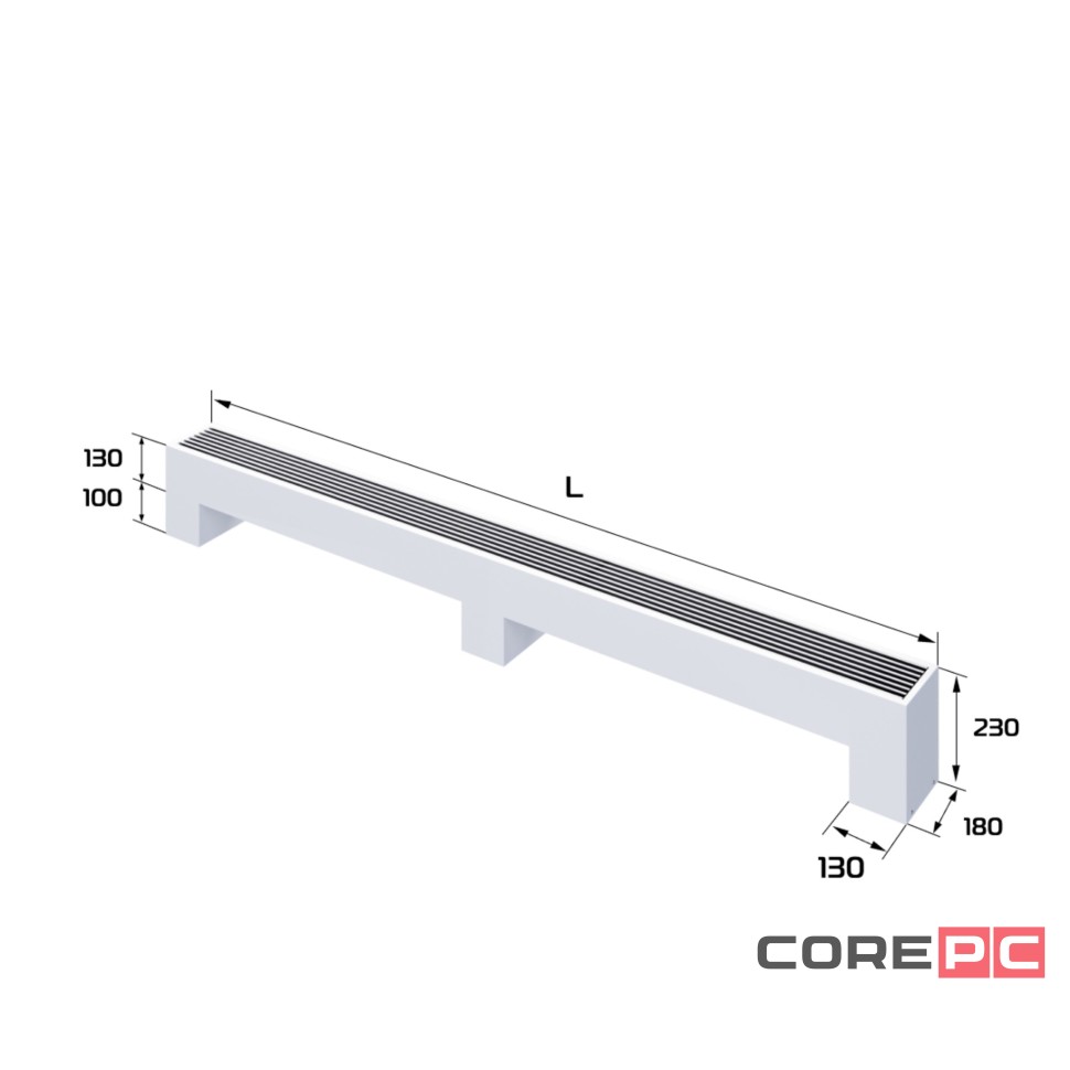 Конвектор напольный Royal Thermo STEP-130/180/2600-2-N-WT-LG-NA