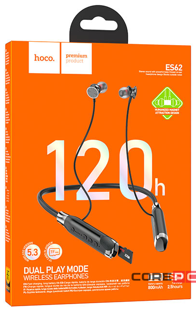 Беспроводные наушники для спорта Hoco ES62 BT5.3/800mAh/120ч черный