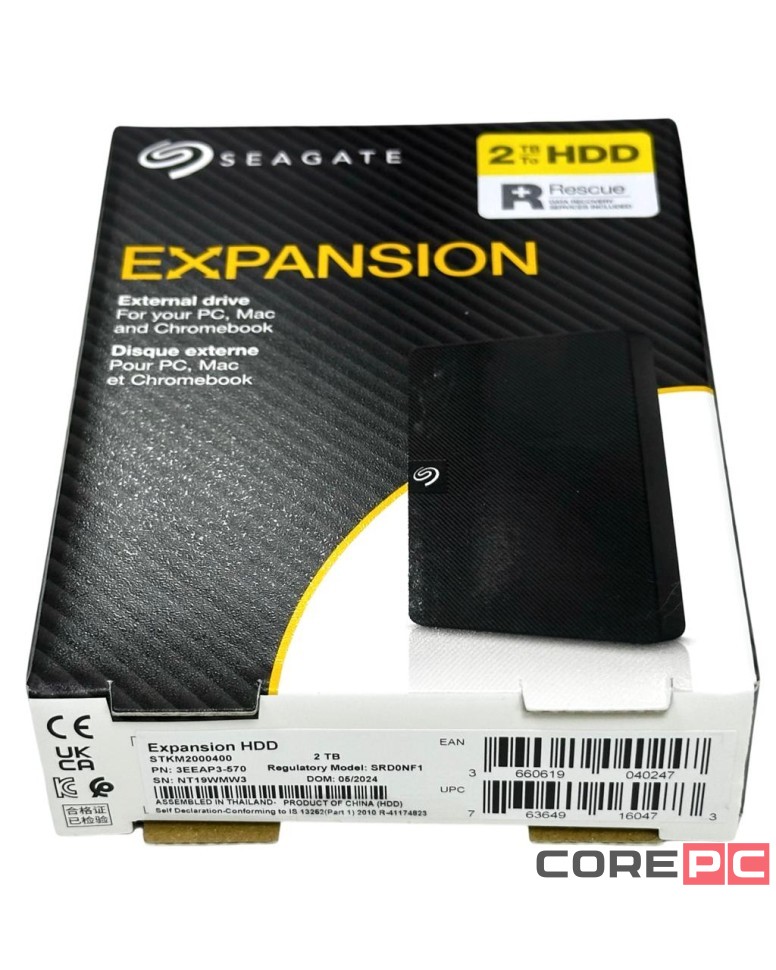 Внешний жесткий диск 2TB Seagate Expansion Portable (STKM2000400) черный