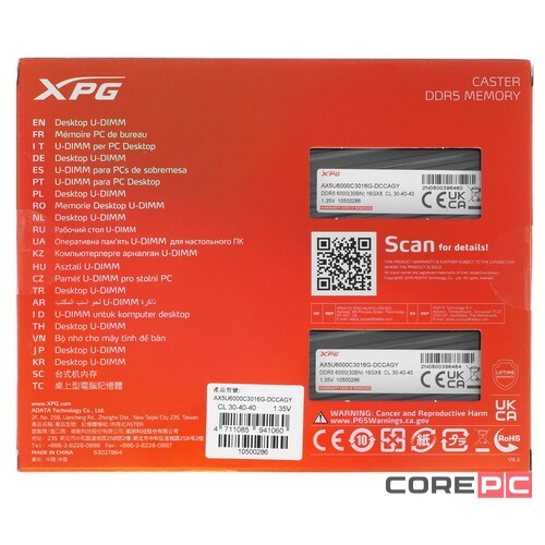 Оперативная память 32 Gb 6000 MHz ADATA XPG CASTER (AX5U6000C3016G-DCCAGY)