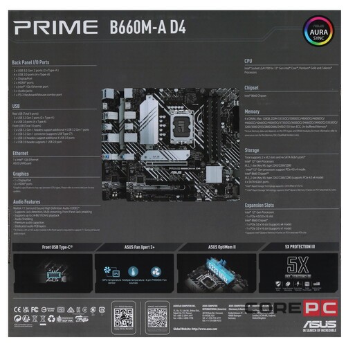Материнская плата ASUS PRIME B660M-A D4-CSM 90MB19K0-M1EAYC