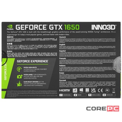 Видеокарта INNO3D (N16502-04D6X-171330N) GeForce GTX 1650 4GB Twin X2 OC V3