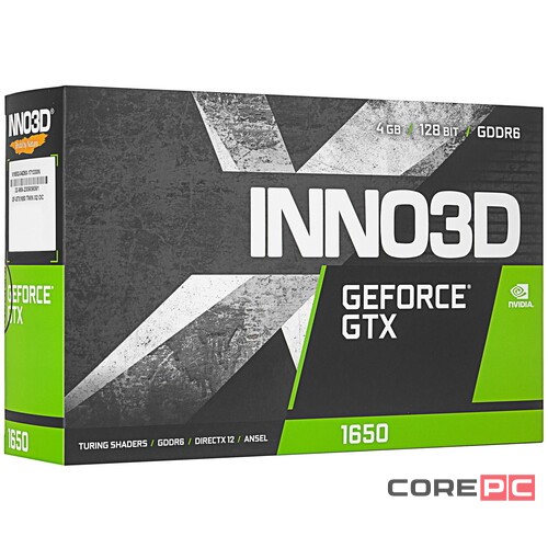 Видеокарта INNO3D (N16502-04D6X-171330N) GeForce GTX 1650 4GB Twin X2 OC V3