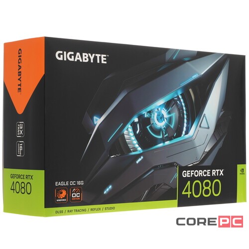 Видеокарта Gigabyte (GV-N4080EAGLE OC-16GD) GeForce RTX 4080 16GB EAGLE OC