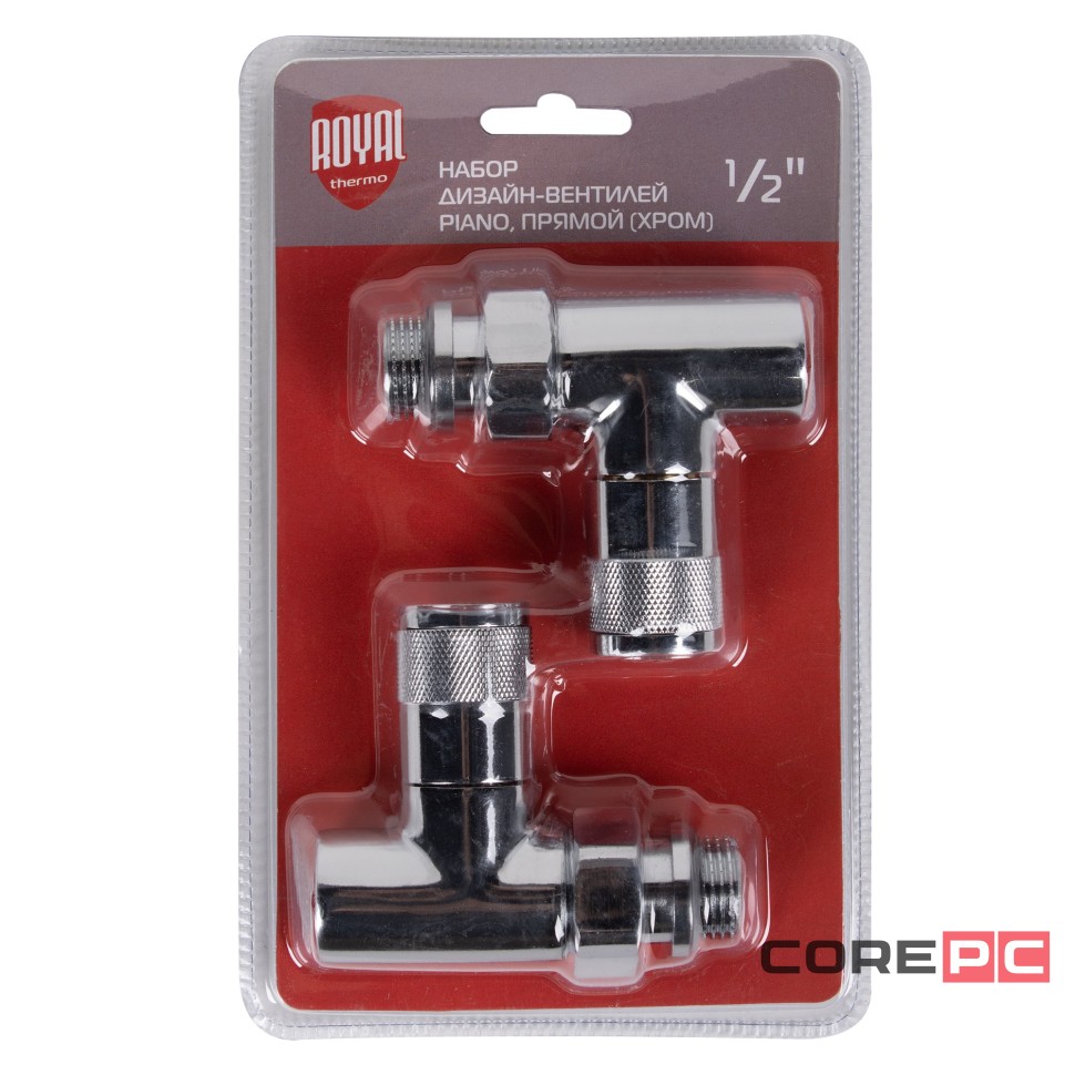 Набор дизайн-вентилей PIANO, прямой (хром) 1/2quot;