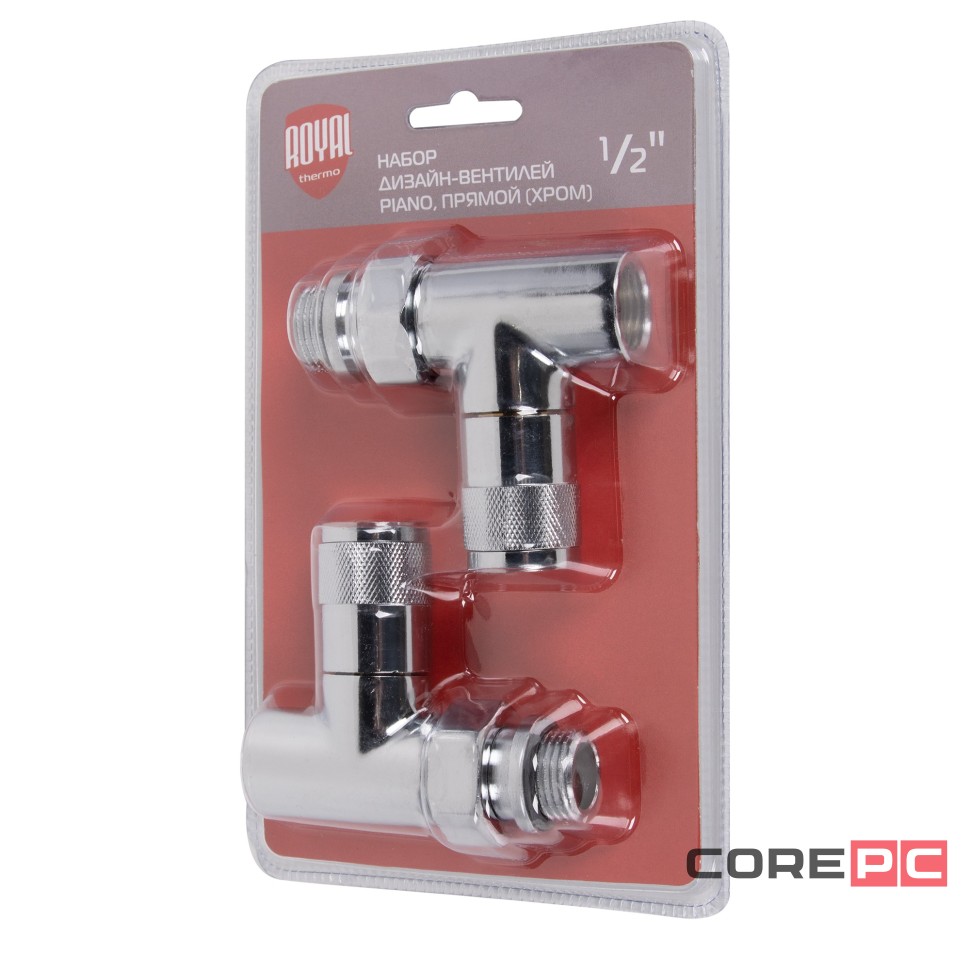 Набор дизайн-вентилей PIANO, прямой (хром) 1/2quot;