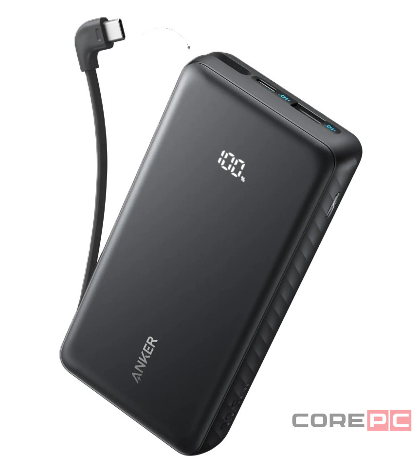 Powerbank Anker Zolo (A110EP11) 20000mAh 22.5W 1USB/2C с проводом Type-C черный