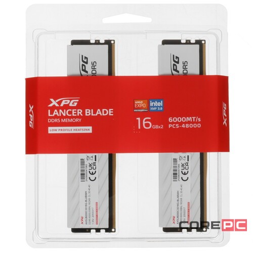 Оперативная память 32 Gb 6000 MHz ADATA XPG LANCER Blade White (AX5U6000C3016G-DTLABWH)