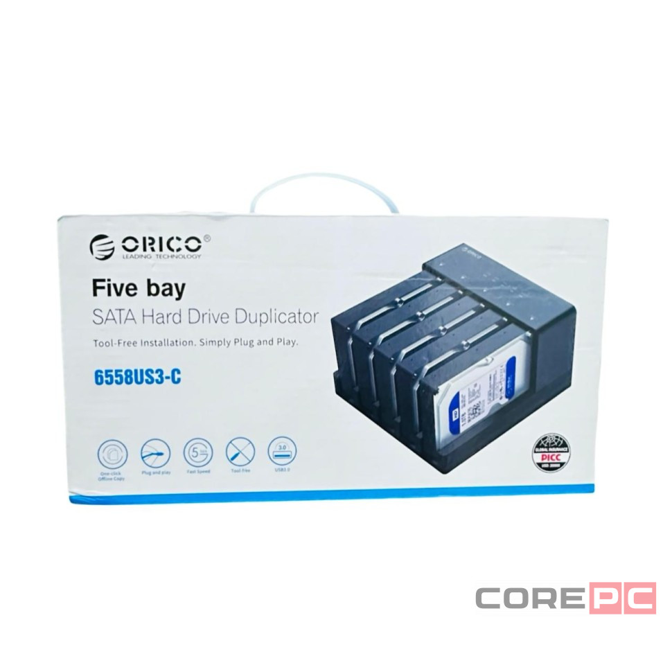 Док-станция для 5 HDD Orico 6558US3-C черный