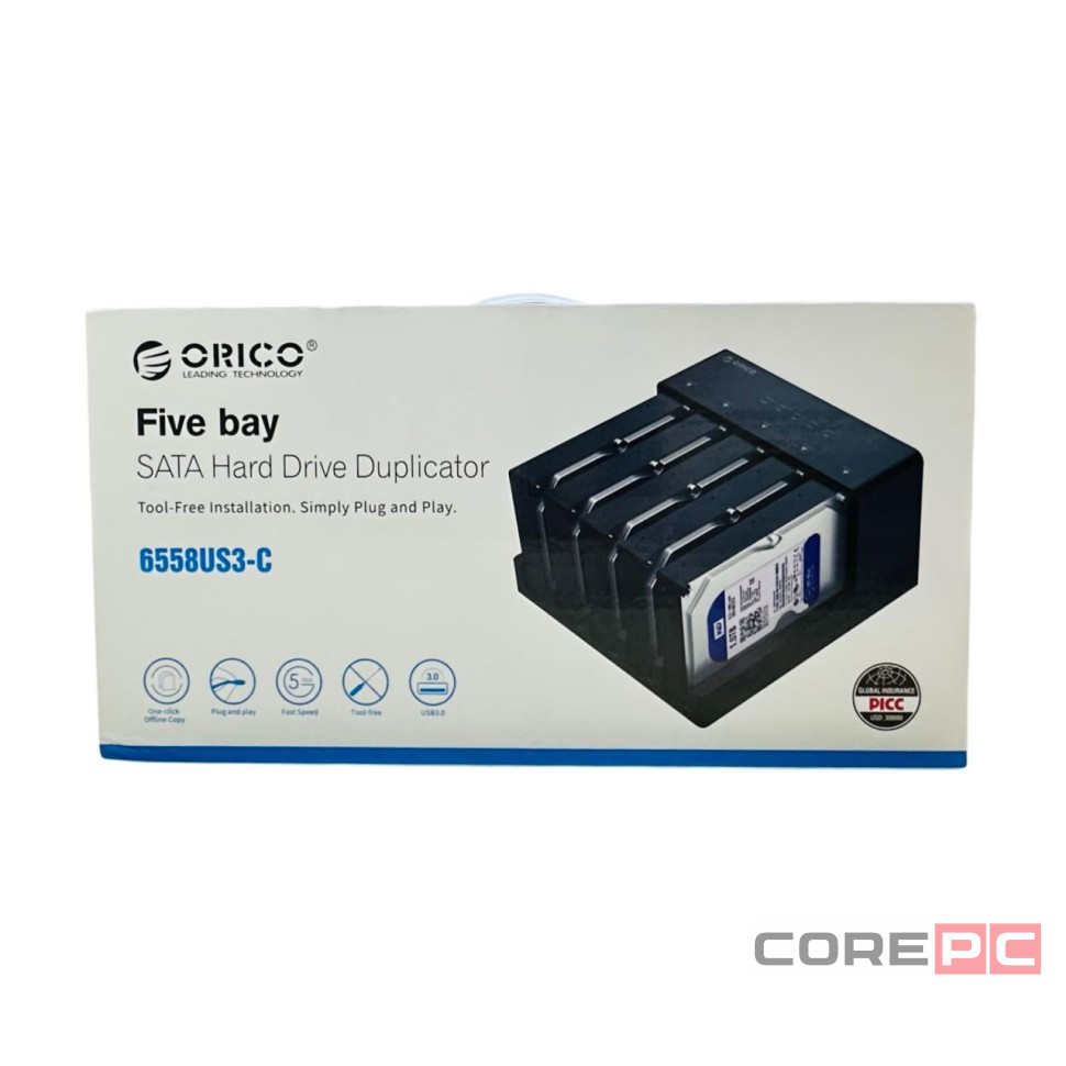 Док-станция для 5 HDD Orico 6558US3-C черный