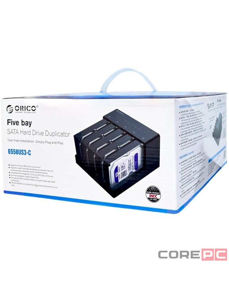 Док-станция для 5 HDD Orico 6558US3-C черный