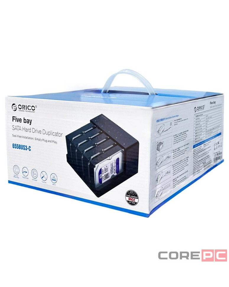 Док-станция для 5 HDD Orico 6558US3-C черный