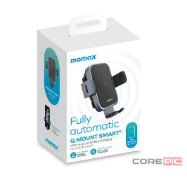 Держатель c зажимом c Magsafe в воздуховод Momax Q.Mount Smart6 Dual Coil Wireless 15W серый