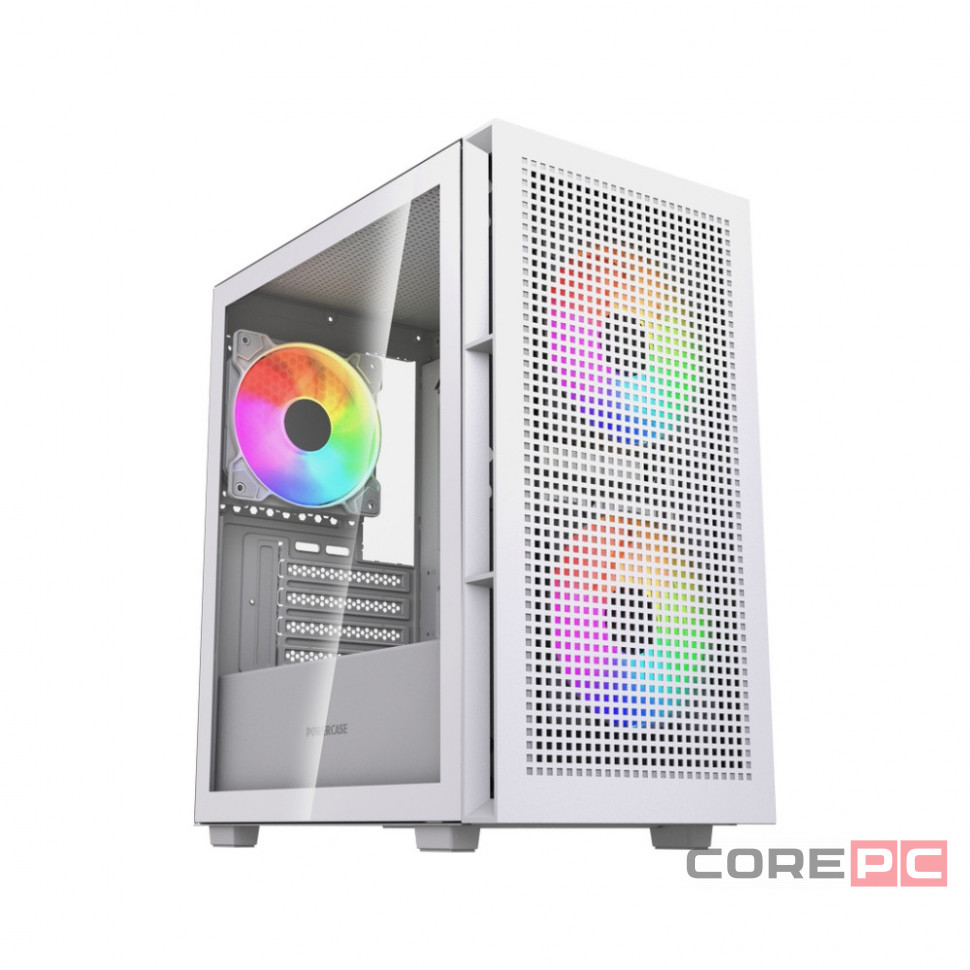 Компьютерный корпус Powercase Mistral SM05 TG ARGB White (CMMSM05W-A3)