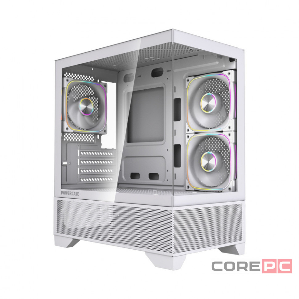 Компьютерный корпус Powercase Vision Micro M4W TG ARGB White (CVMM4W-A3)