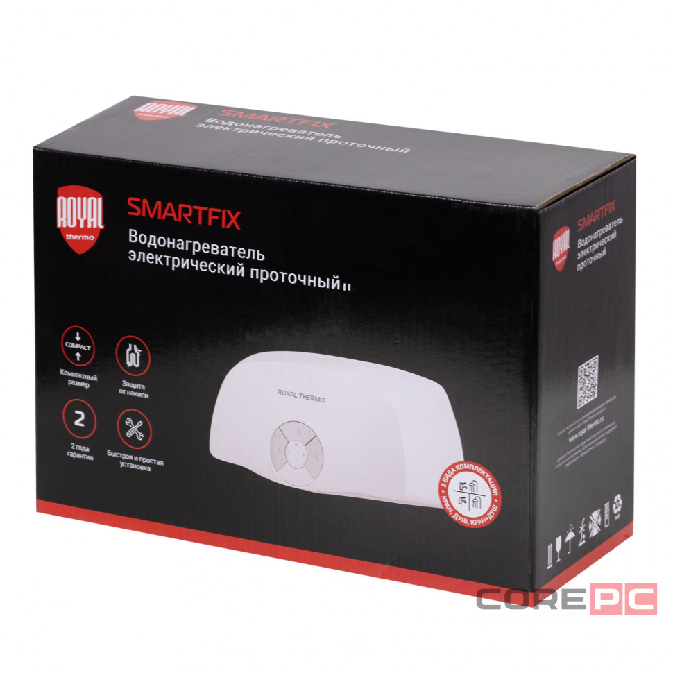 Водонагреватель проточный Royal Thermo Smartfix S (5,5 kW) - душ