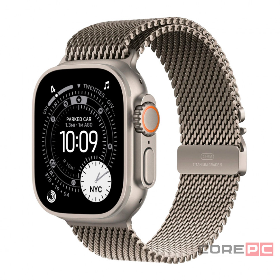 Apple Watch Ultra 3 49mm Natural Titanium Case with Natural Titanium Milanese Loop (M)