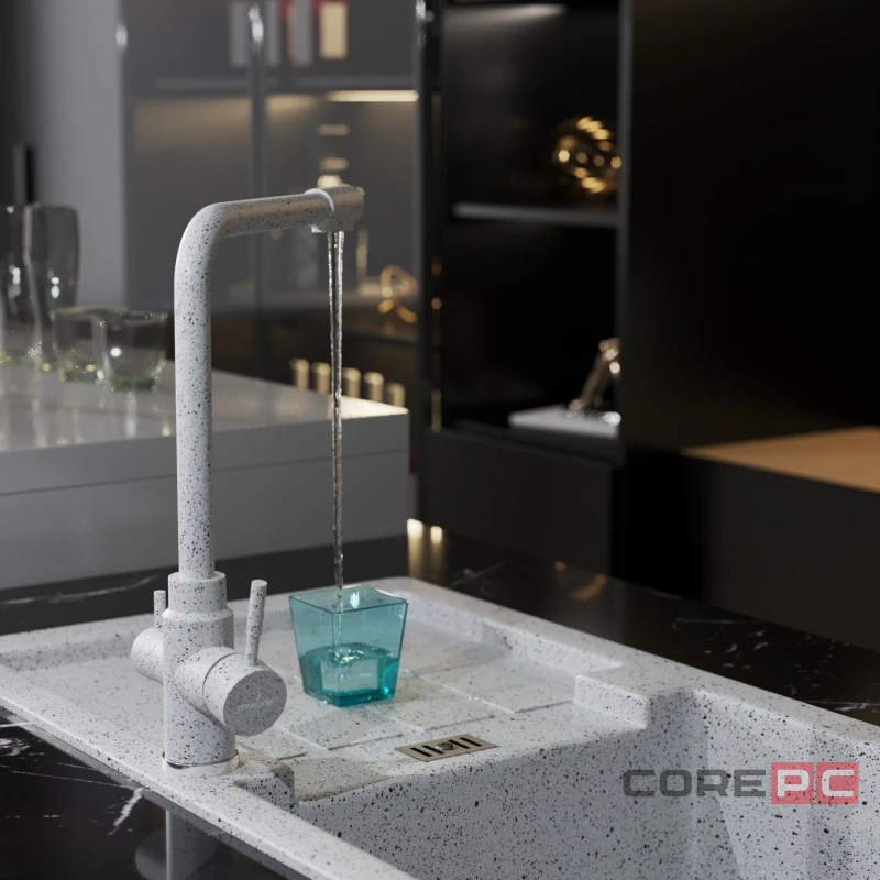 Смеситель для кухни MIXLINE МЛ-ГС13/ML-GS13 (310), рычажное управление, цвет серый