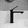 Смеситель для раковины Iddis PARBL00i01, рычажное управление, цвет черный матовый