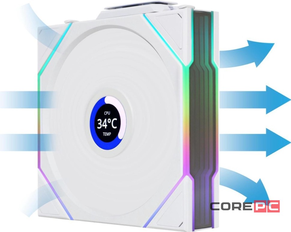 Вентилятор для корпуса Lian Li UNI FAN TL WIRELESS LCD 120 12TLLCD1W1W ARGB White (G99.12TLLCD1W1W.R0)