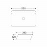Раковина накладная на столешницу WAVE WAVE 552551, фарфор, прямоугольная, белый