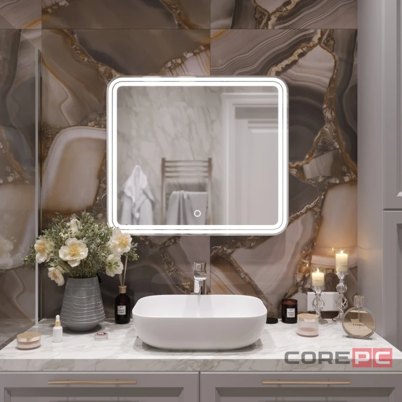 Зеркало MIXLINE Адриана 800х700 (ШВ) сенсорный выключатель, светодиодная подсветка