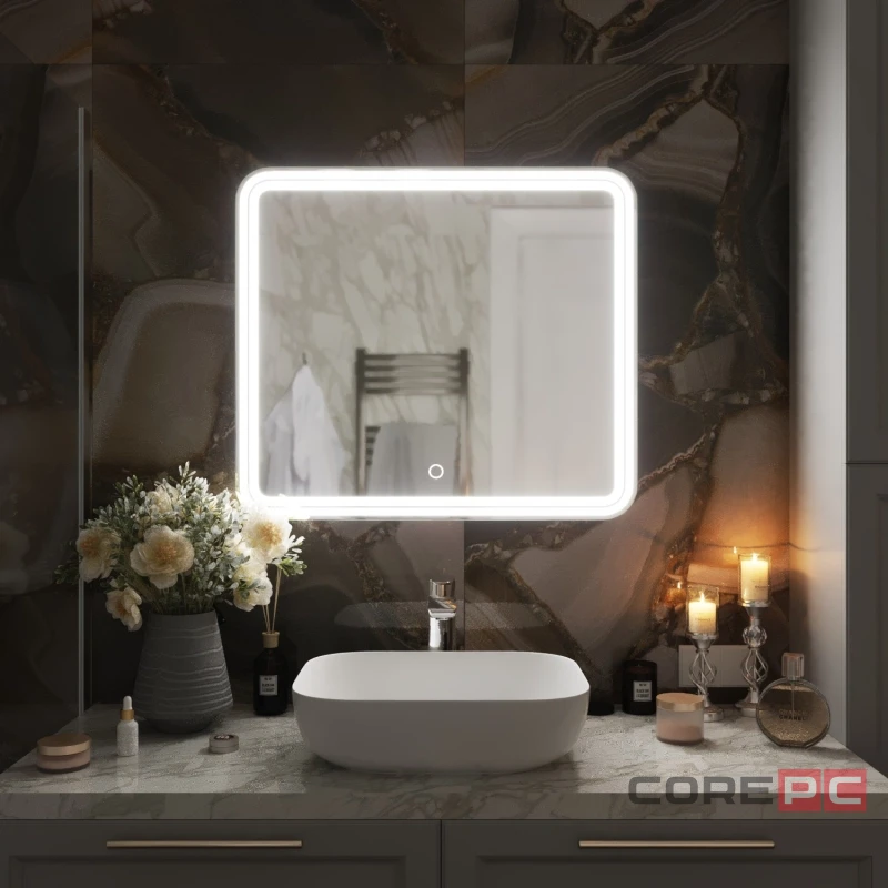 Зеркало MIXLINE Адриана 800х700 (ШВ) сенсорный выключатель, светодиодная подсветка