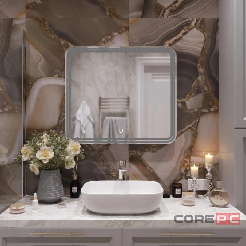 Зеркало MIXLINE Адриана 800х700 (ШВ) сенсорный выключатель, светодиодная подсветка