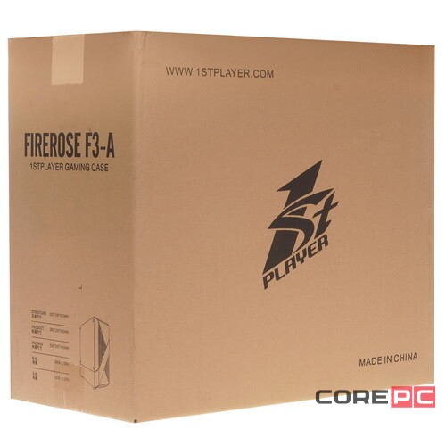 Компьютерный корпус 1STPLAYER FIREROSE F3-A ATX TG LED White (F3-A-WH-4F1)