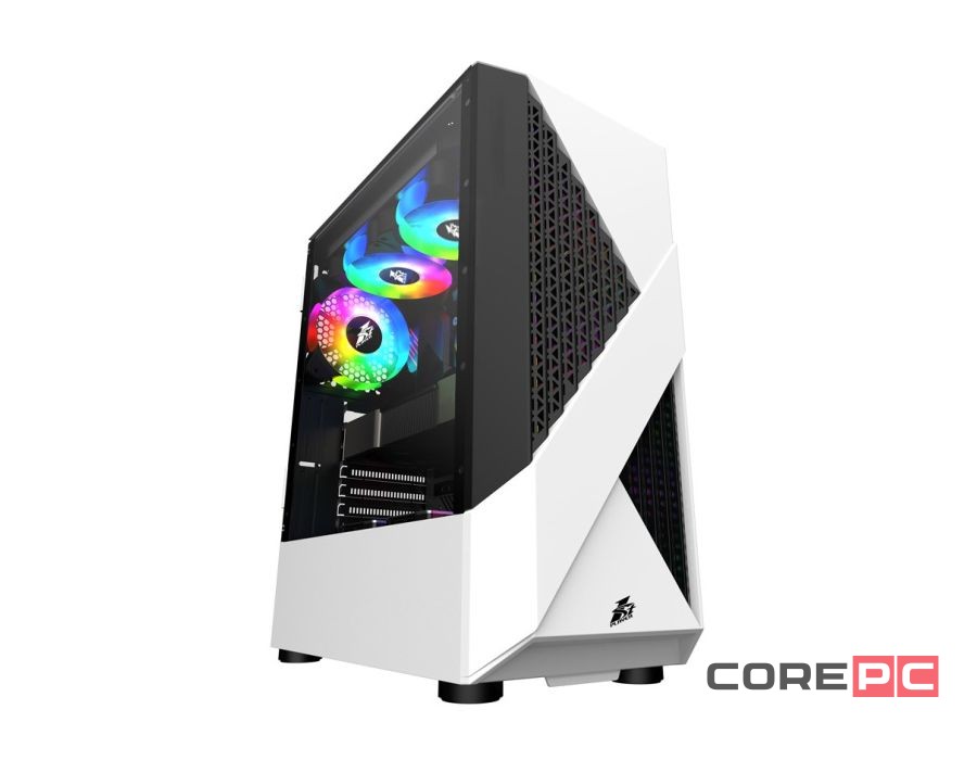 Компьютерный корпус 1STPLAYER FIREROSE F3-A ATX TG LED White (F3-A-WH-4F1)