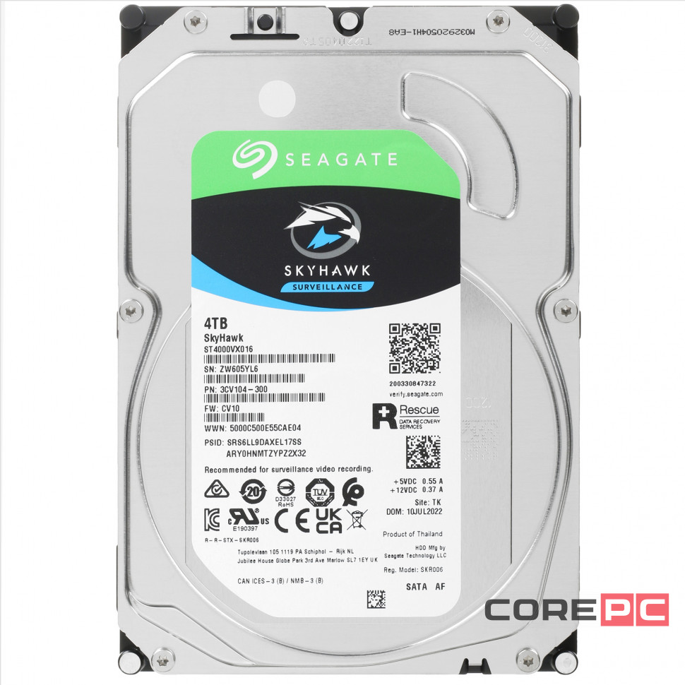 Жесткий диск Seagate 4000 Gb SKYHAWK (ST4000VX016)