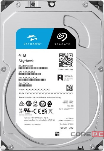 Жесткий диск Seagate 4000 Gb SKYHAWK (ST4000VX016)