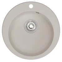 Мойкa МЛ-ГМ13 (ML-GM13) КОМФОРТ круглая, белая (331), 495мм (глуб. чаши 200)