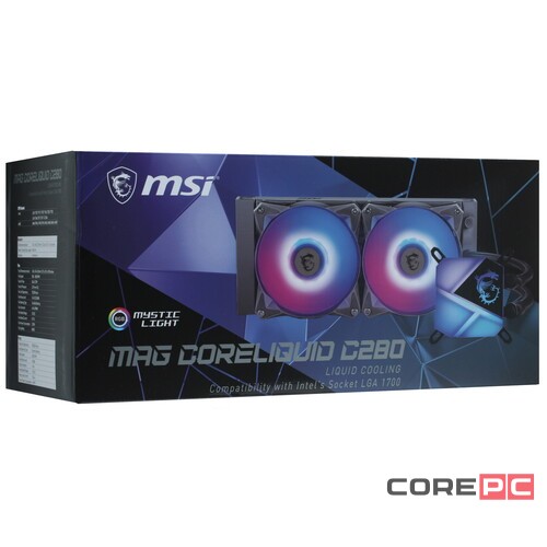 Система жидкостного охлаждения для процессора MSI MAG CORELIQUID C280 ARGB Socket 1700