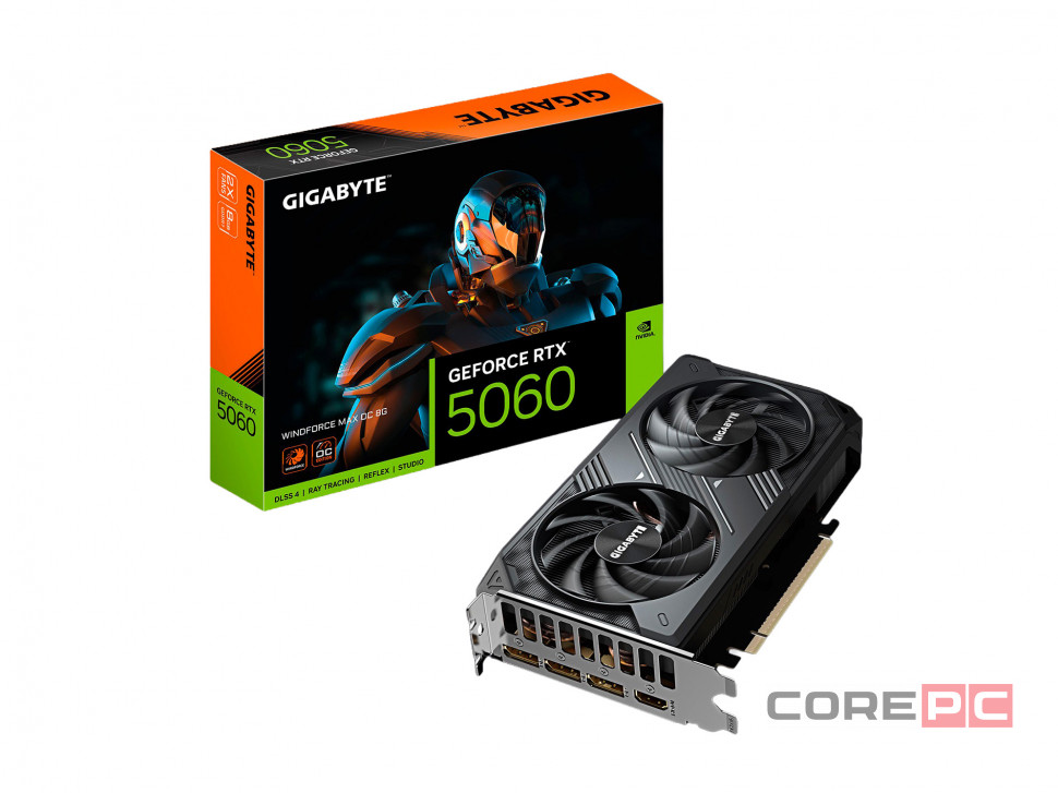 Видеокарта Gigabyte (GV-N5060WF2MAX OC-8GD) GeForce RTX 5060 8GB WINDFORCE MAX OC