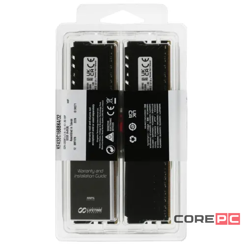 Оперативная память 32 Gb 3200 MHz Kingston FURY Beast Black (KF432C16BBK4/32)