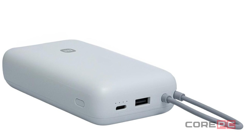 Powerbank Xiaomi 20000mAh 1USB/1USB-С/кабель Type-C 22.5W (PB2020Mi) светло-серый