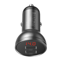 Автомобильное заряд. устр. Baseus Digital Display 2USB 2.4A 24W (CCBX-0G) черное