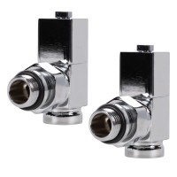 Набор дизайн-вентилей CUBE, угловой (хром) 1/2quot;