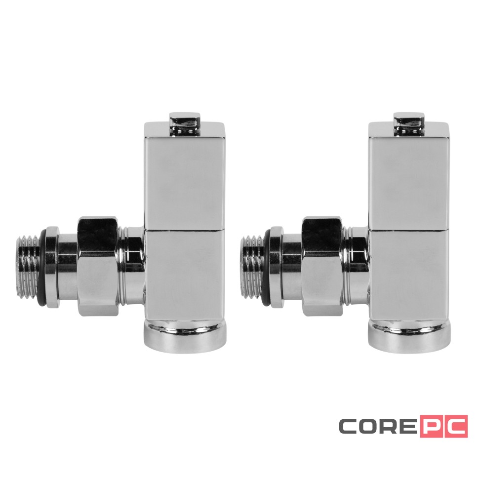 Набор дизайн-вентилей CUBE, угловой (хром) 1/2quot;