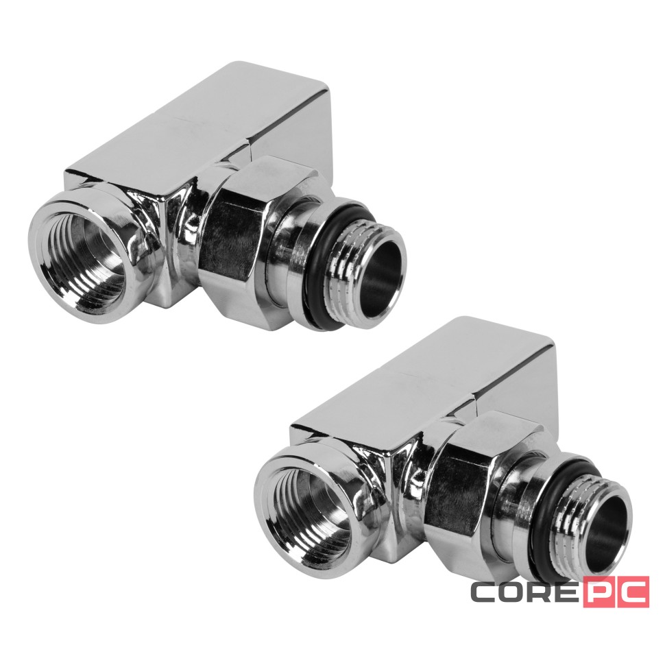 Набор дизайн-вентилей CUBE, угловой (хром) 1/2quot;