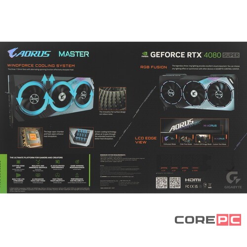 Видеокарта Gigabyte (GV-N408SAORUS M-16GD) GeForce RTX 4080 SUPER 16GB AORUS MASTER
